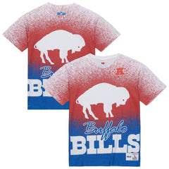Buffalo Bills Team Burst Vintage Logo T-Shirt White - Mitchell & Ness