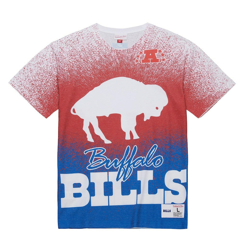 Buffalo Bills Team Burst Vintage Logo T-Shirt White - Mitchell & Ness