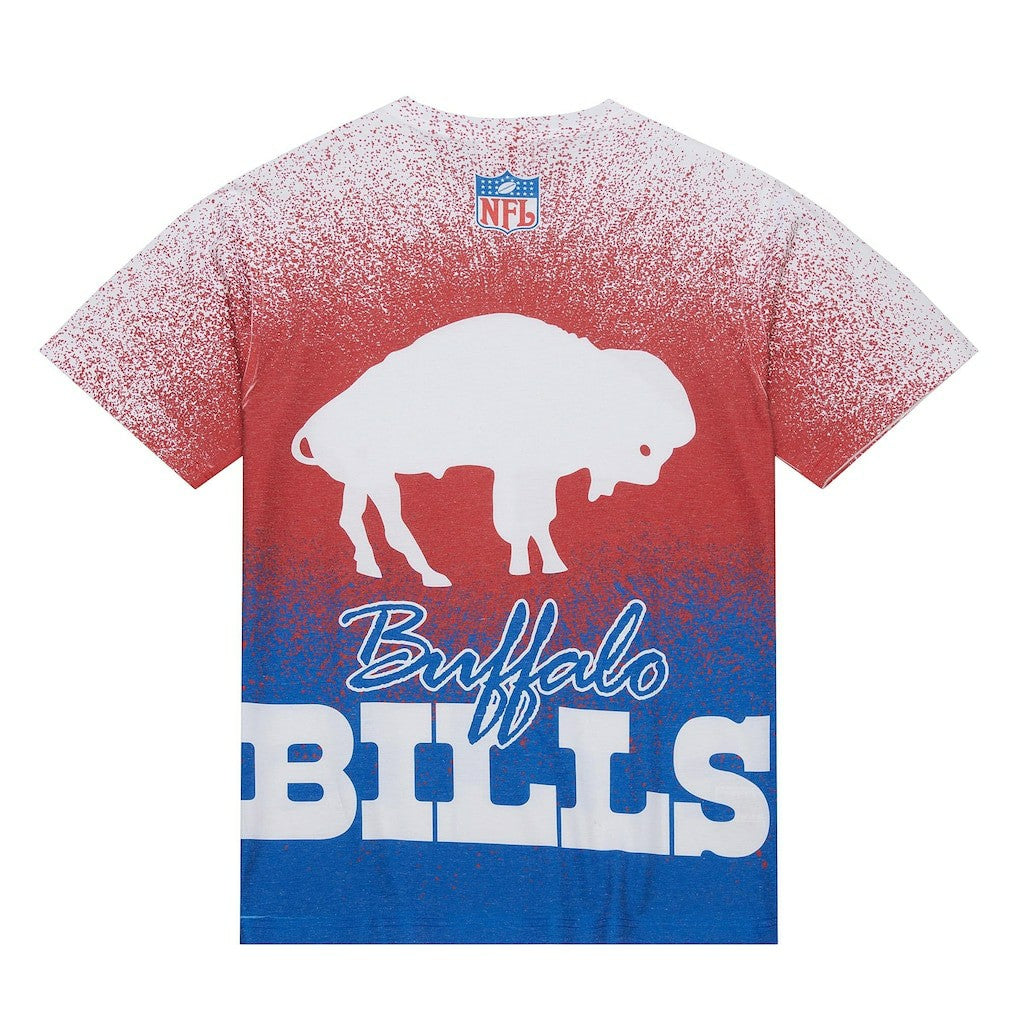 Buffalo Bills Team Burst Vintage Logo T-Shirt White - Mitchell & Ness