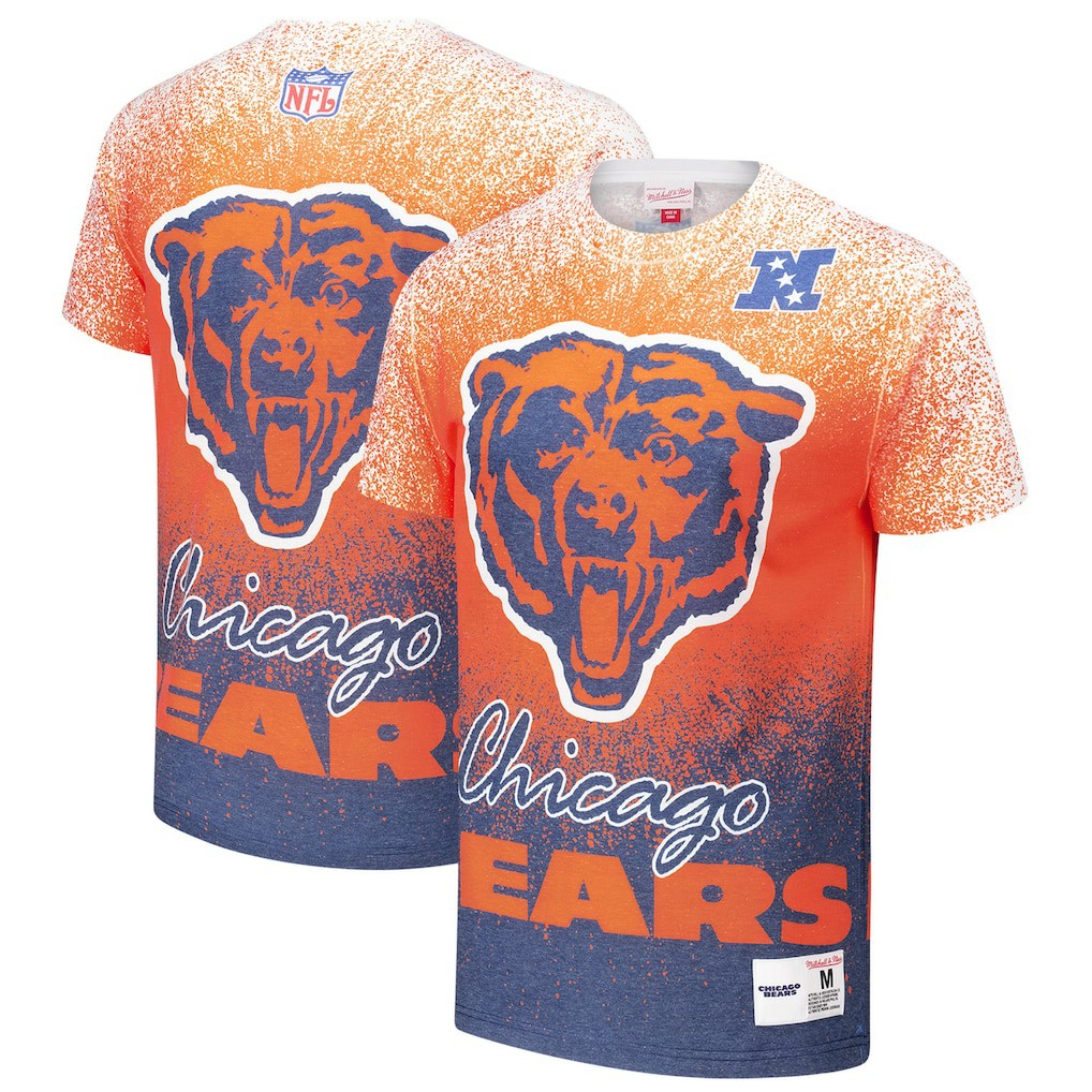 Chicago Bears Team Burst Vintage Logo T-Shirt White - Mitchell & Ness