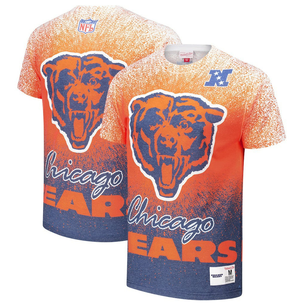 Chicago Bears Team Burst Vintage Logo T-Shirt White - Mitchell & Ness