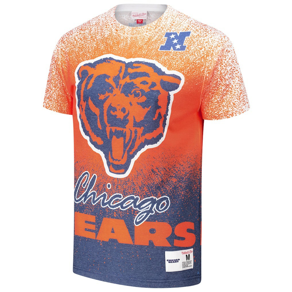 Chicago Bears Team Burst Vintage Logo T-Shirt White - Mitchell & Ness