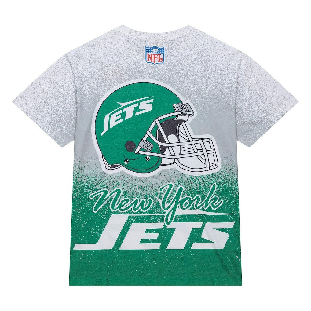 New York Jets Team Burst Vintage Logo T-Shirt White - Mitchell & Ness