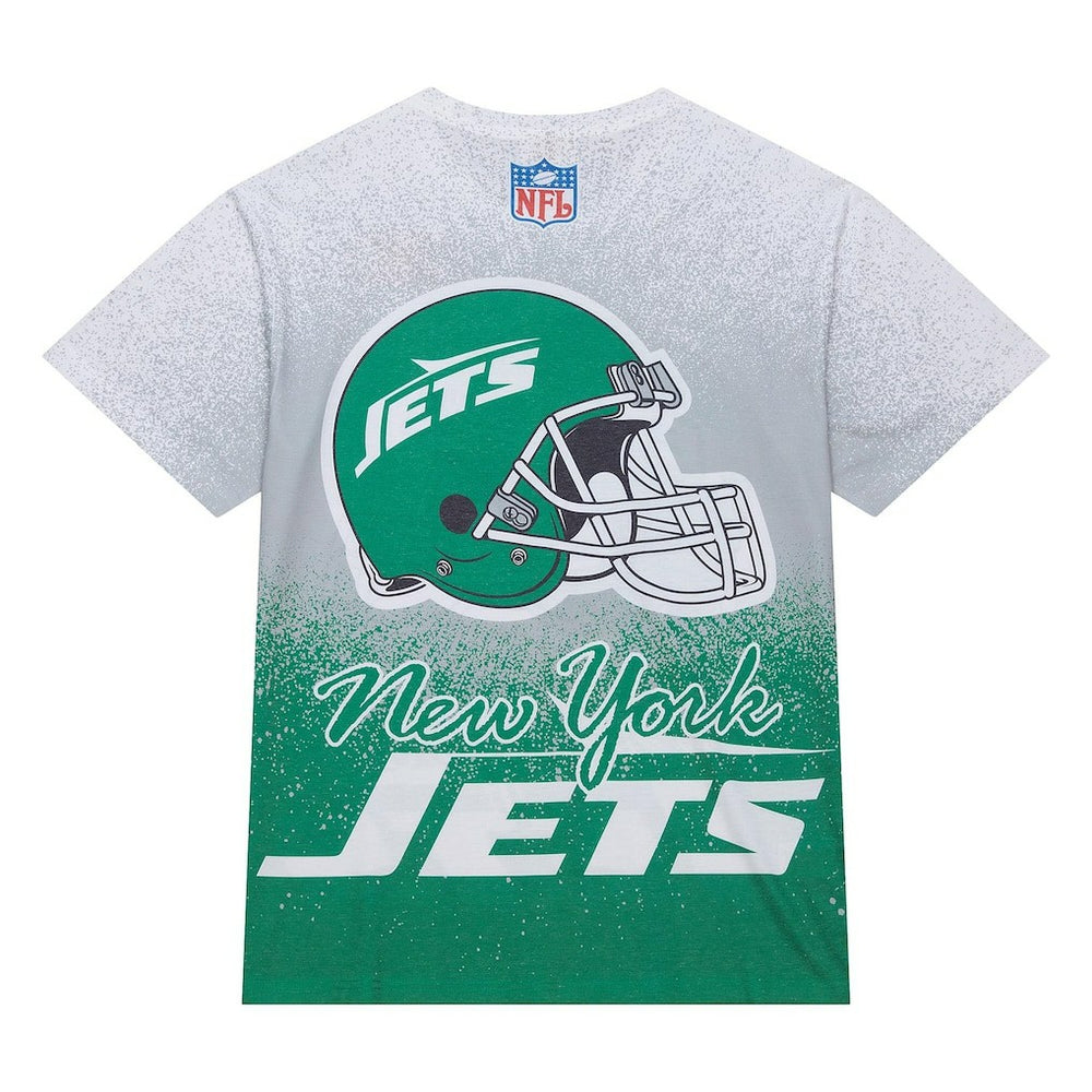 New York Jets Team Burst Vintage Logo T-Shirt White - Mitchell & Ness
