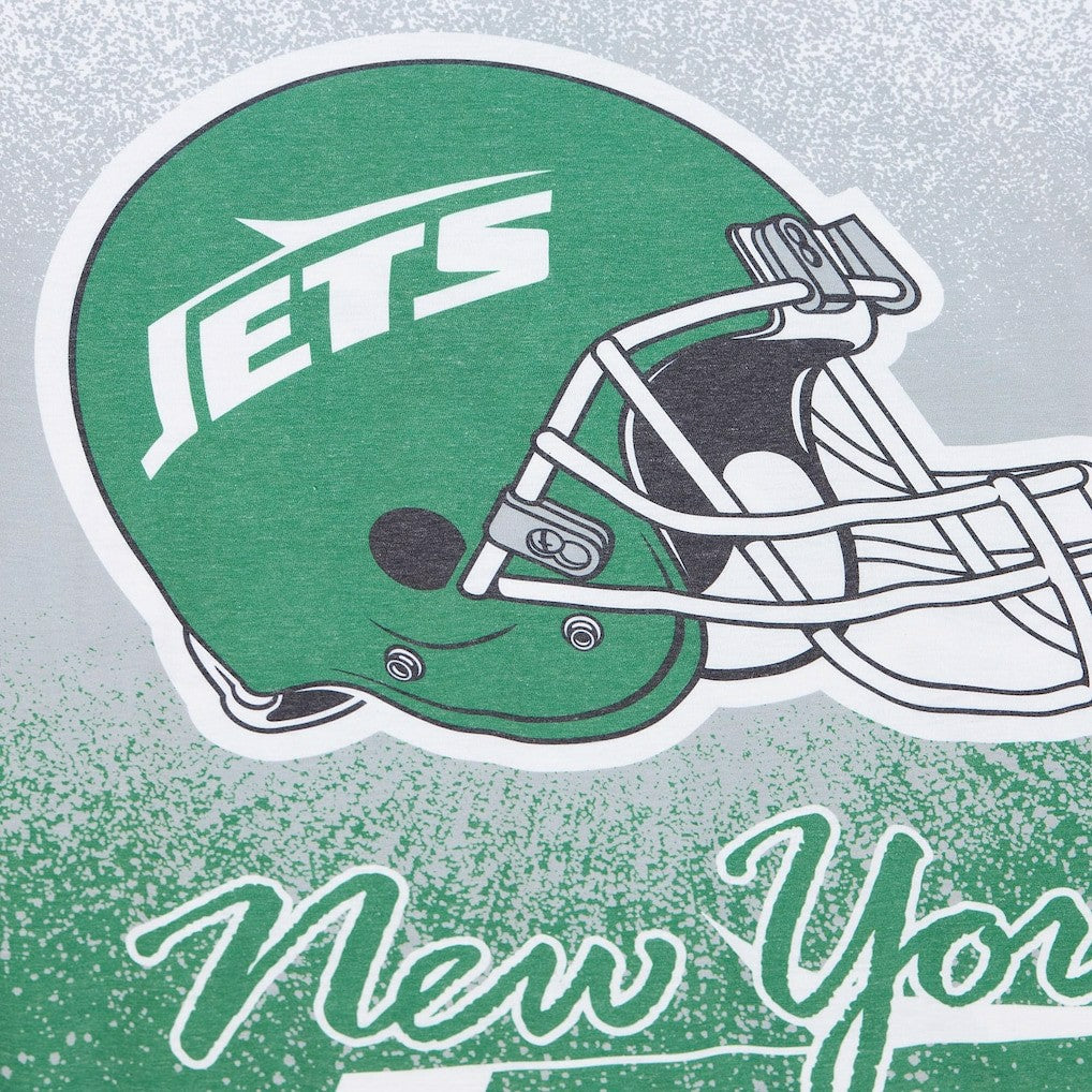 New York Jets Team Burst Vintage Logo T-Shirt White - Mitchell & Ness