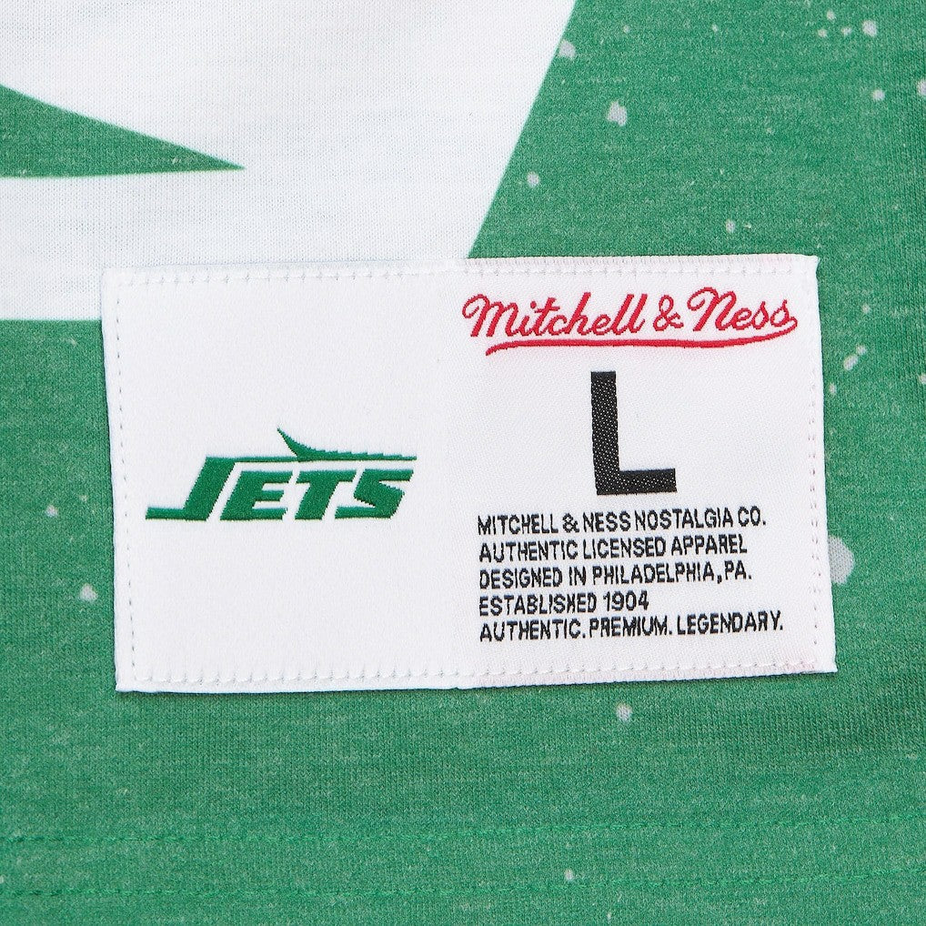 New York Jets Team Burst Vintage Logo T-Shirt White - Mitchell & Ness