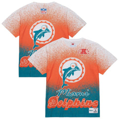 Miami Dolphins Team Burst Vintage Logo T-Shirt White - Mitchell & Ness