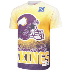 Minnesota Vikings Team Burst Vintage Logo T-Shirt White - Mitchell & Ness