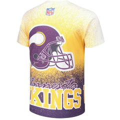 Minnesota Vikings Team Burst Vintage Logo T-Shirt White - Mitchell & Ness
