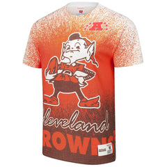 Cleveland Browns Team Burst Vintage Logo T-Shirt White - Mitchell & Ness