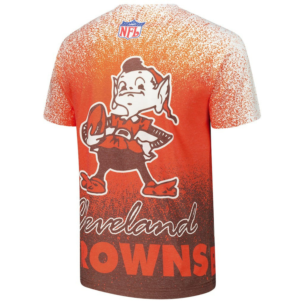 Cleveland Browns Team Burst Vintage Logo T-Shirt White - Mitchell & Ness