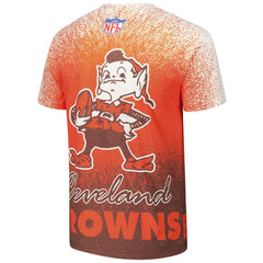 Cleveland Browns Team Burst Vintage Logo T-Shirt White - Mitchell & Ness