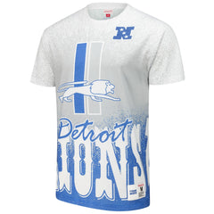 Detroit Lions Team Burst Vintage Logo T-Shirt White - Mitchell & Ness
