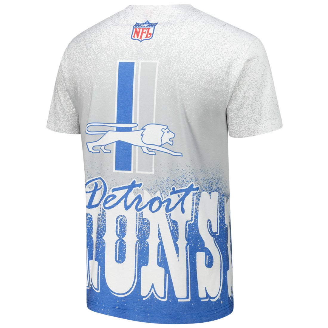 Detroit Lions Team Burst Vintage Logo T-Shirt White - Mitchell & Ness