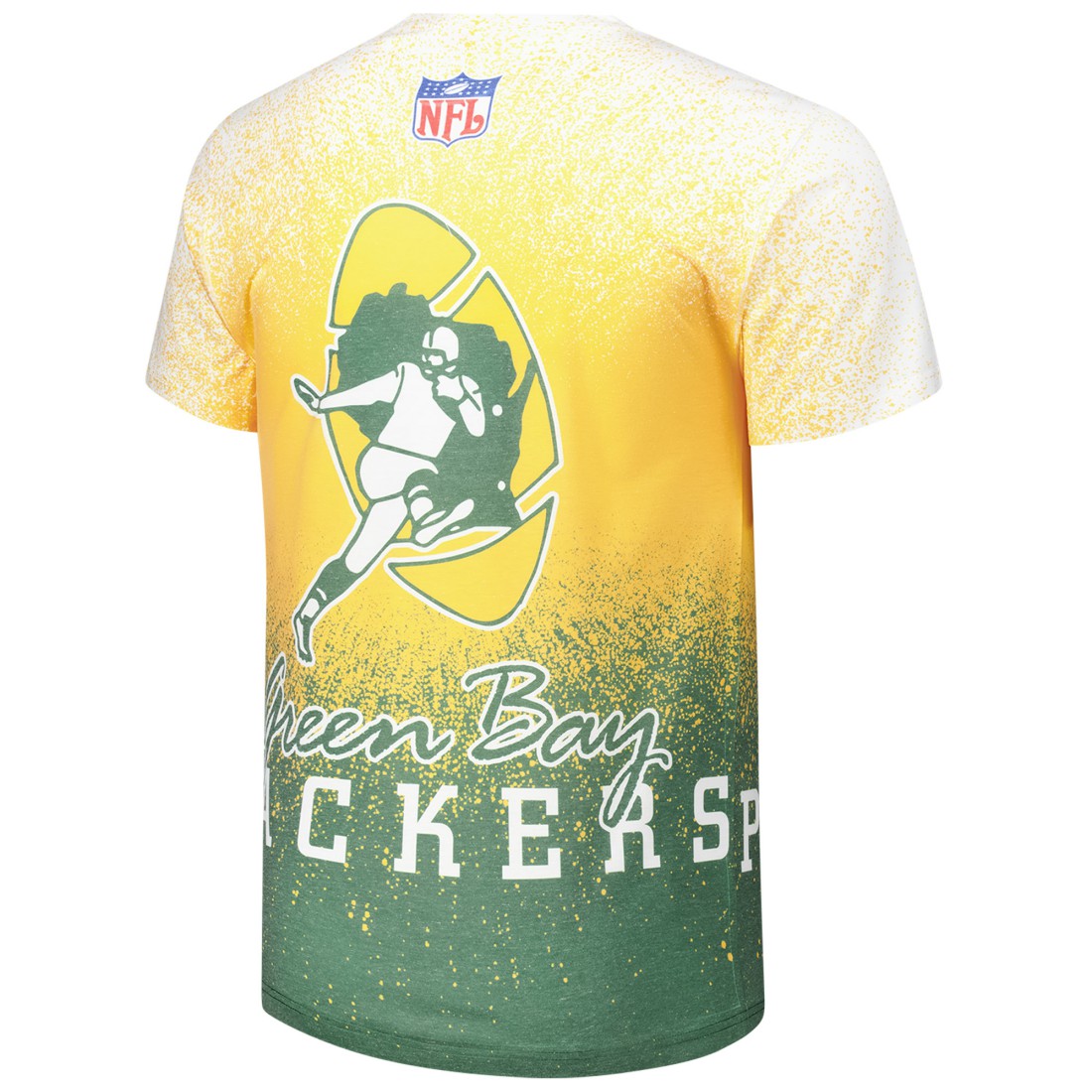 Green Bay Packers Team Burst Vintage Logo T-Shirt White - Mitchell & Ness
