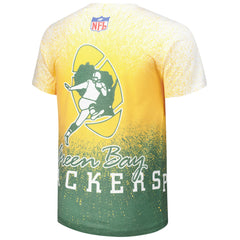 Green Bay Packers Team Burst Vintage Logo T-Shirt White - Mitchell & Ness