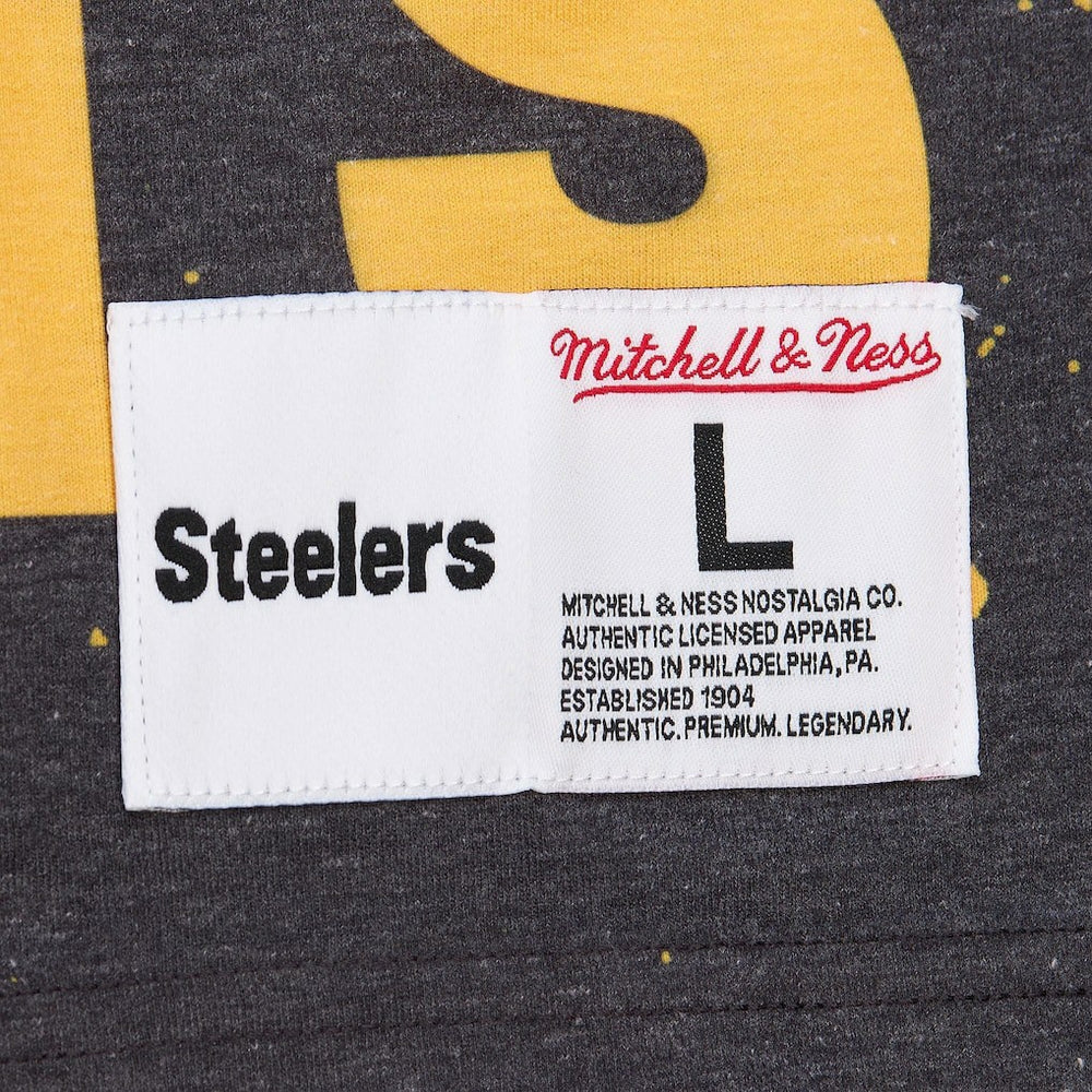 Pittsburgh Steelers Team Burst Vintage Logo T-Shirt White - Mitchell & Ness