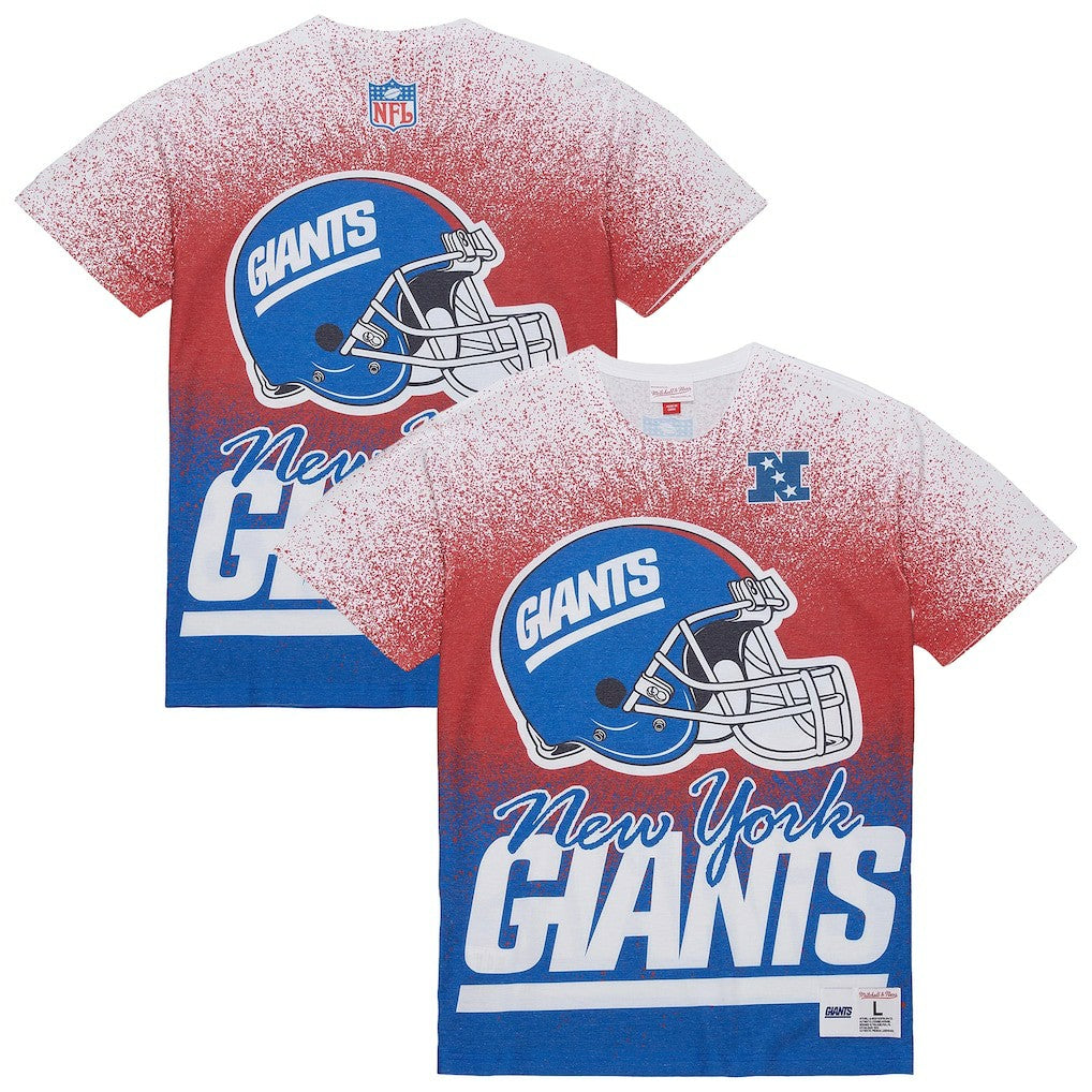 New York Giants Team Burst Vintage Logo T-Shirt White - Mitchell & Ness