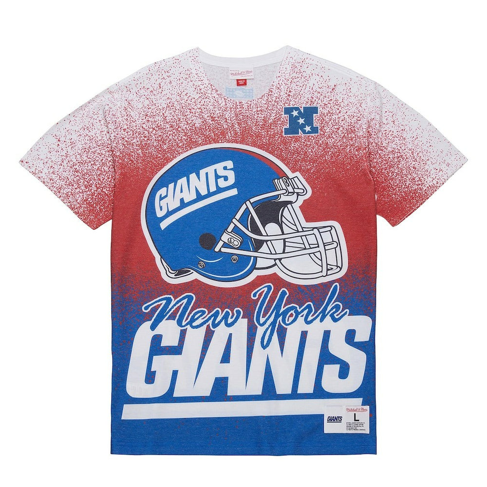 New York Giants Team Burst Vintage Logo T-Shirt White - Mitchell & Ness