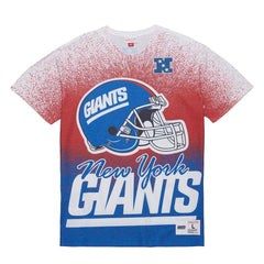New York Giants Team Burst Vintage Logo T-Shirt White - Mitchell & Ness