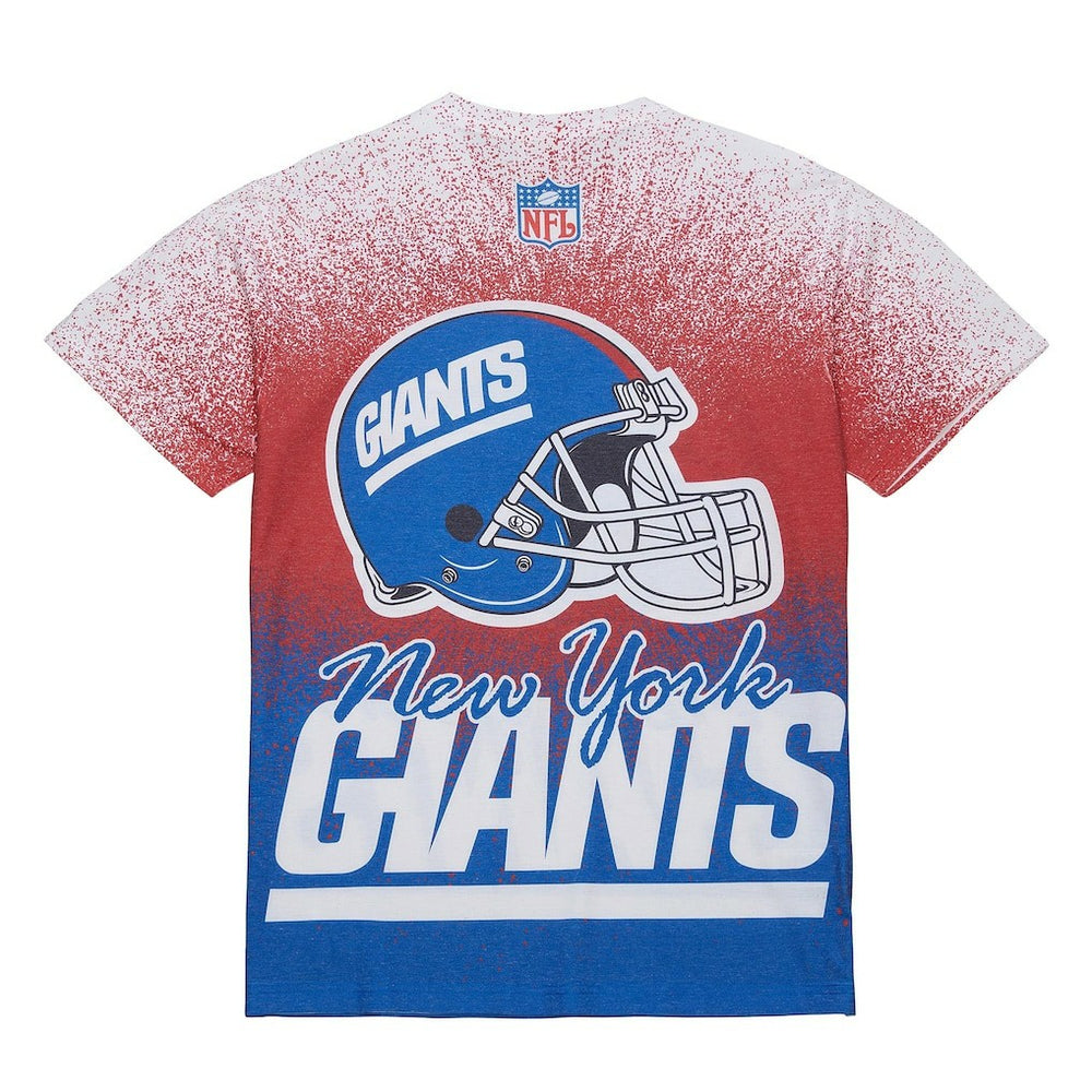 New York Giants Team Burst Vintage Logo T-Shirt White - Mitchell & Ness