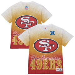San Francisco 49ers Team Burst Vintage Logo T-Shirt White - Mitchell & Ness
