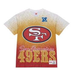 San Francisco 49ers Team Burst Vintage Logo T-Shirt White - Mitchell & Ness