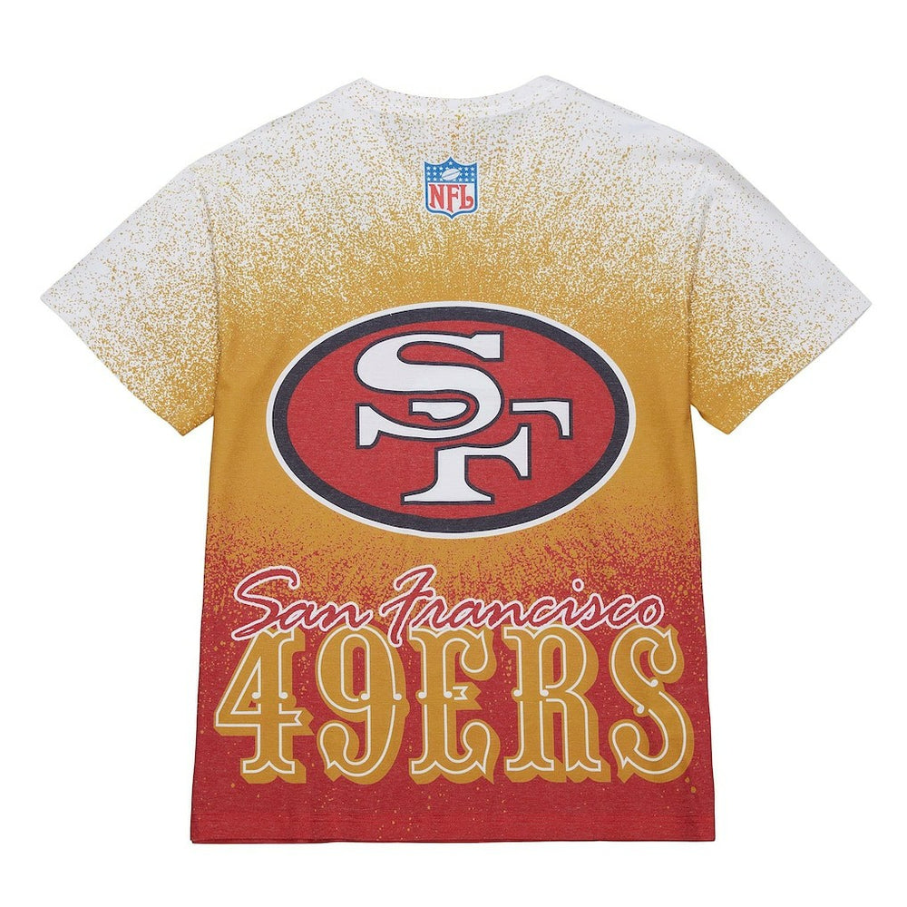 San Francisco 49ers Team Burst Vintage Logo T-Shirt White - Mitchell & Ness