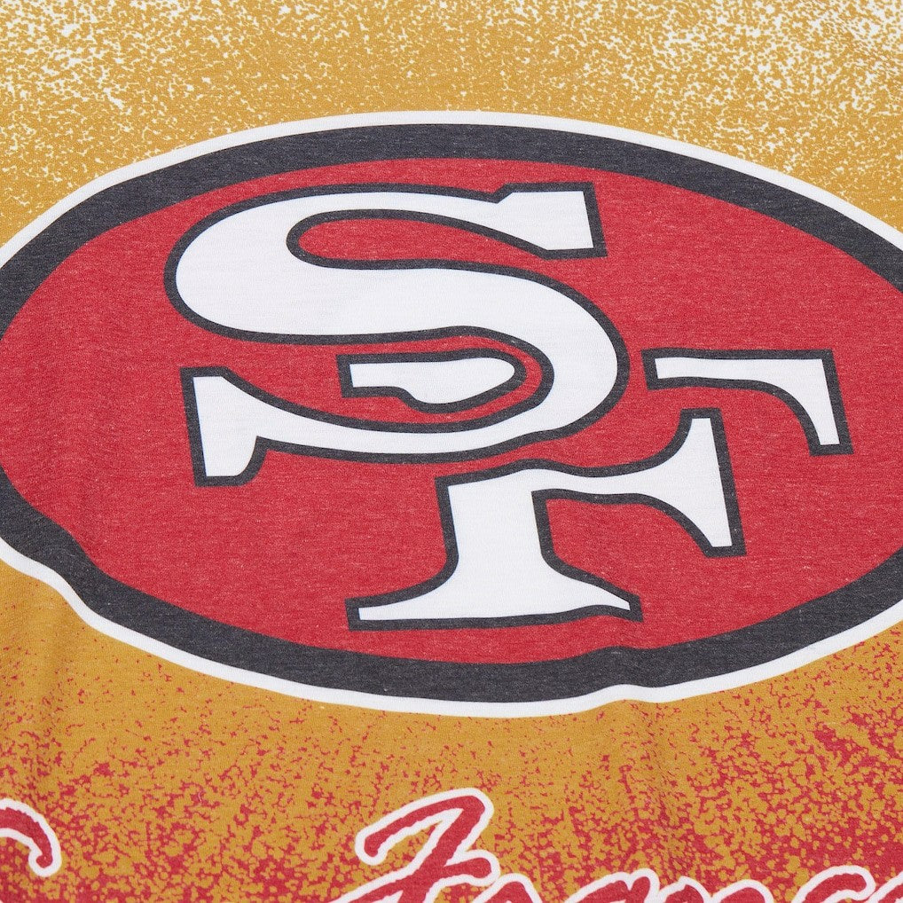 San Francisco 49ers Team Burst Vintage Logo T-Shirt White - Mitchell & Ness