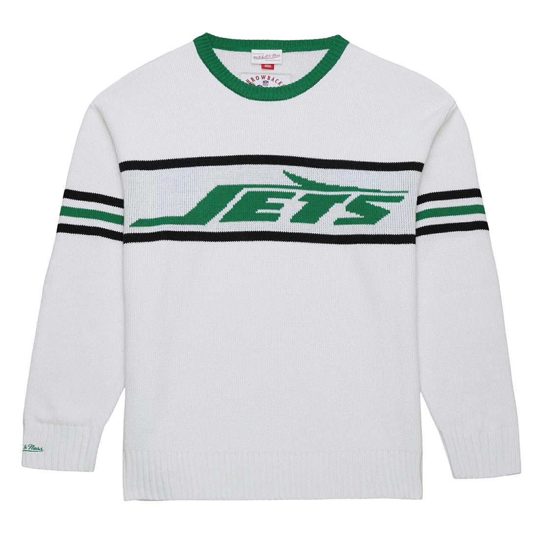 New York Jets Throwback 1984 Pullover Sweater White - Mitchell & Ness