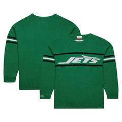 New York Jets Throwback 1984 Pullover Sweater Green - Mitchell & Ness