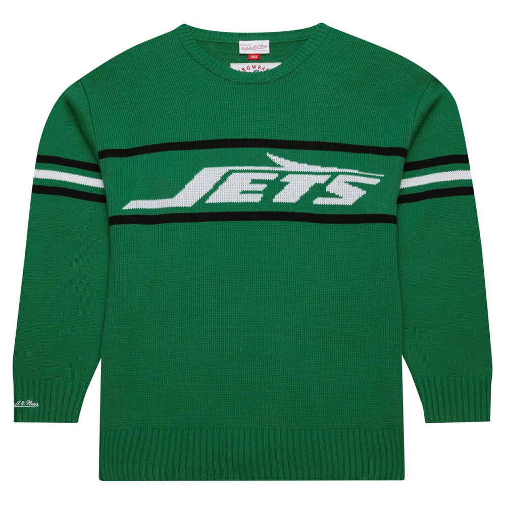 New York Jets Throwback 1984 Pullover Sweater Green - Mitchell & Ness
