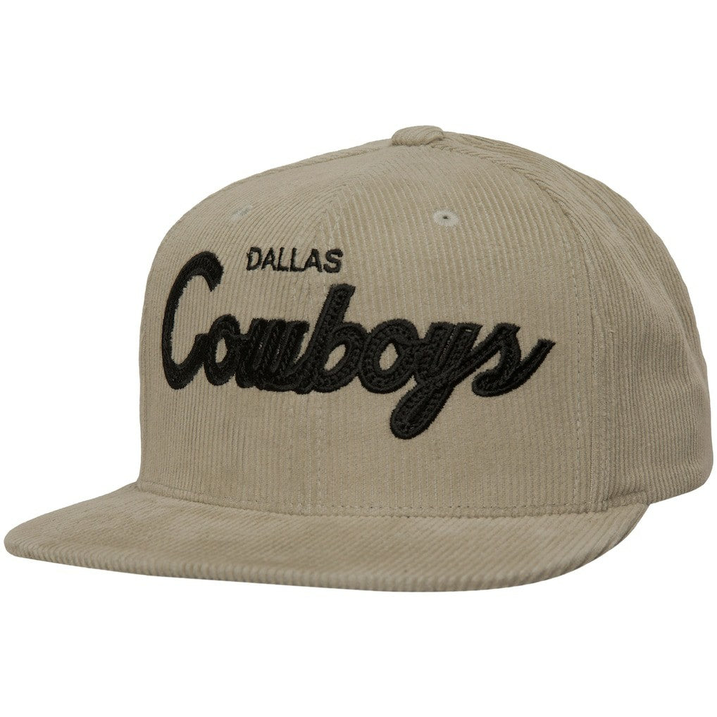 Dallas Cowboys Cord Snapback Hat Tan - Mitchell & Ness