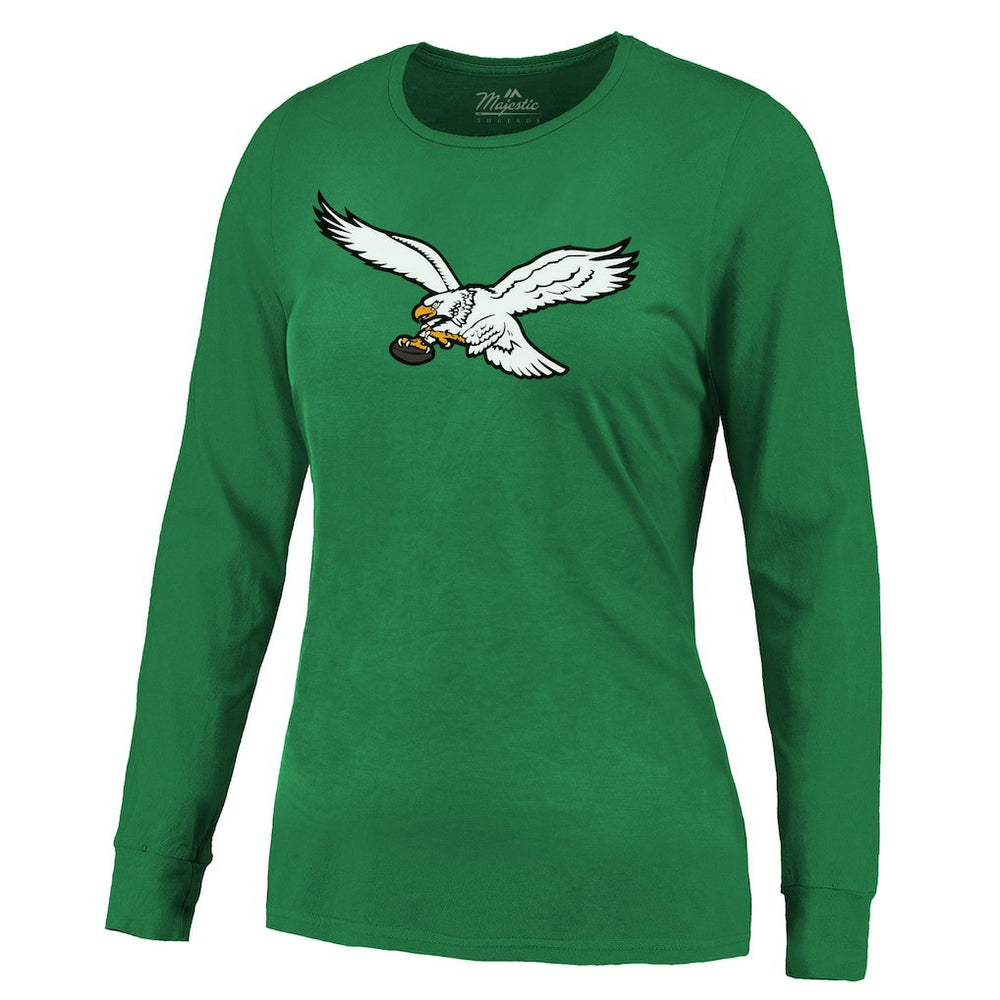 Saquon Barkley Philadelphia Eagles Majestic Threads Women's Name & Number Long Sleeve T-Shirt Midnight Green - NFL