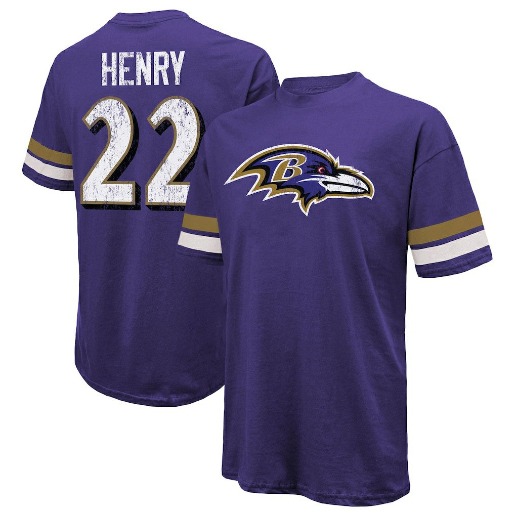 Derrick Henry Baltimore Ravens Majestic Threads Name & Number Oversized T-Shirt Purple - NFL
