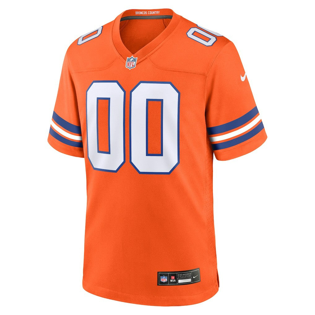 Denver Broncos Youth 2nd Alternate Custom Replica Jersey Orange - Nike