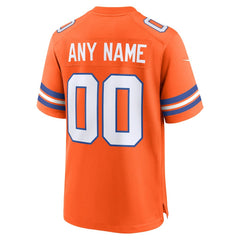 Denver Broncos Youth 2nd Alternate Custom Replica Jersey Orange - Nike
