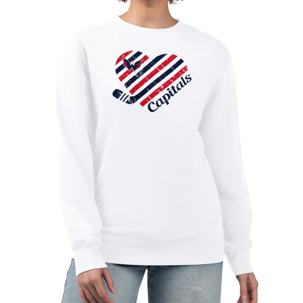 Washington Capitals G-III 4Her by Carl Banks Women's Heart Graphic Pullover Sweatshirt White