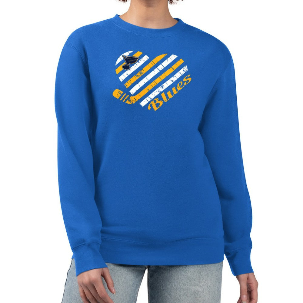 St. Louis Blues - G-III 4Her by Carl Banks Women's Heart Graphic Pullover Sweatshirt Blue