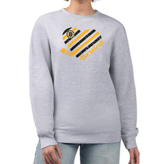 Boston Bruins G-III 4Her by Carl Banks Women's Heart Graphic Pullover Sweatshirt Heather Gray