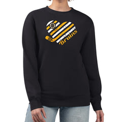 Boston Bruins G-III 4Her by Carl Banks Women's Heart Graphic Pullover Sweatshirt Black