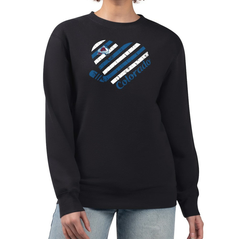 Colorado Avalanche - G-III 4Her by Carl Banks Women's Heart Graphic Pullover Sweatshirt Black