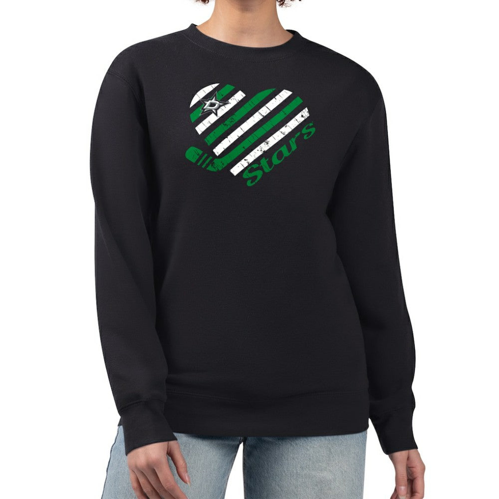 Dallas Stars - G-III 4Her by Carl Banks Women's Heart Graphic Pullover Sweatshirt Black