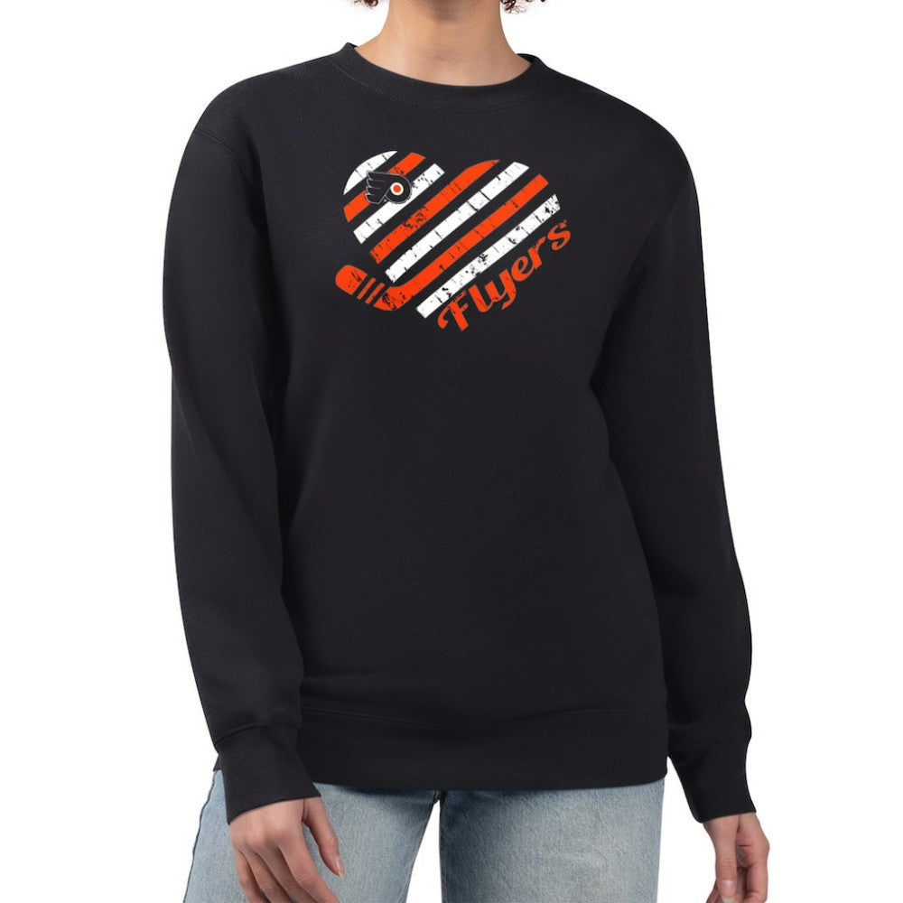 Philadelphia Flyers - G-III 4Her by Carl Banks Women's Heart Graphic Pullover Sweatshirt Black