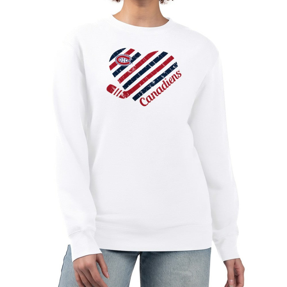 Montreal Canadiens - G-III 4Her by Carl Banks Women's Heart Graphic Pullover Sweatshirt White