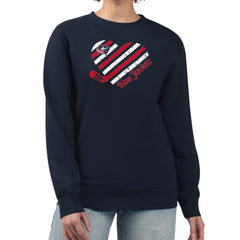 Columbus Blue Jackets - G-III 4Her by Carl Banks Women's Heart Graphic Pullover Sweatshirt Navy