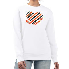 Anaheim Ducks - G-III 4Her by Carl Banks Women's Heart Graphic Pullover Sweatshirt White