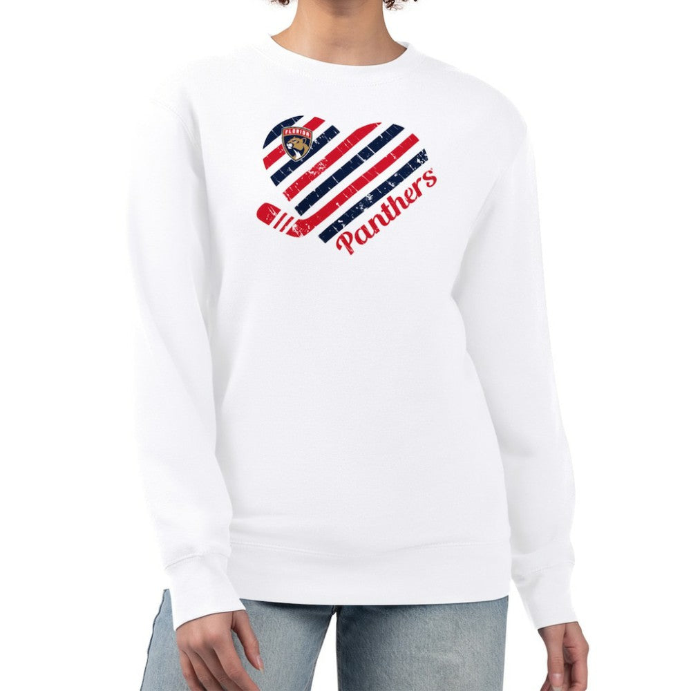 Florida Panthers - G-III 4Her by Carl Banks Women's Heart Graphic Pullover Sweatshirt White