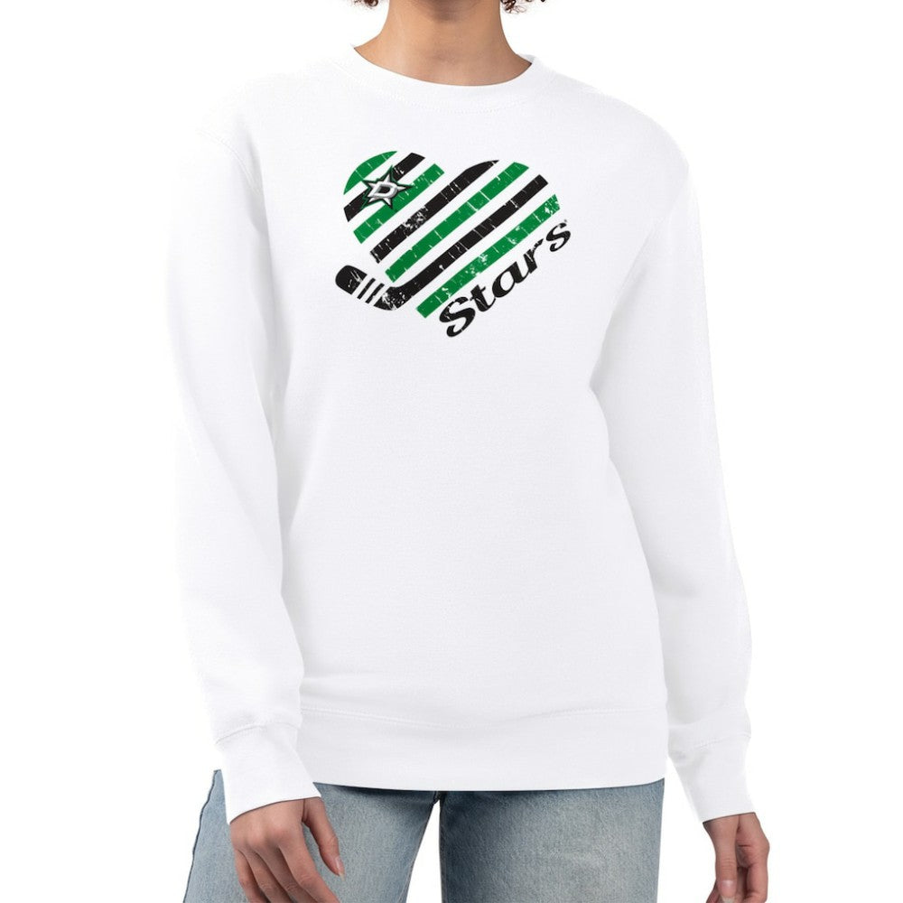 Dallas Stars - G-III 4Her by Carl Banks Women's Heart Graphic Pullover Sweatshirt White