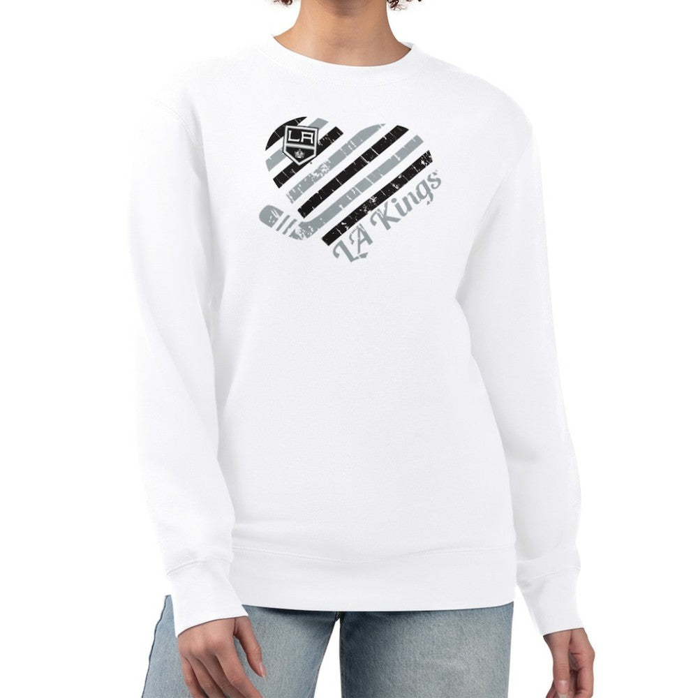Los Angeles Kings - G-III 4Her by Carl Banks Women's Heart Graphic Pullover Sweatshirt White